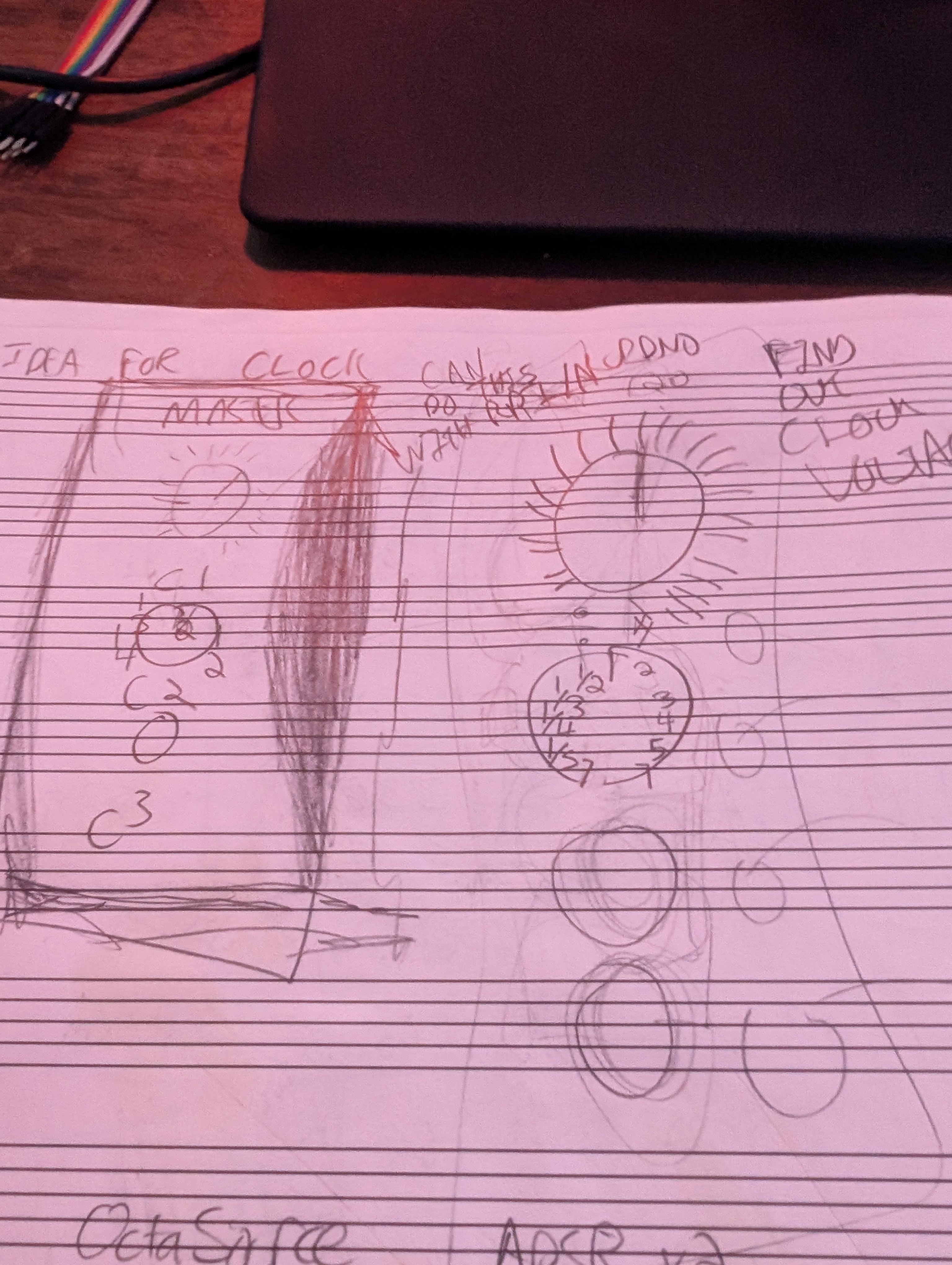A clock/clock divider idea. No idea what the hook was, I'd have to look back at my notes...